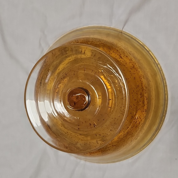 Art Blown bubbled Glass Amber Bowl - Picture 3 of 10